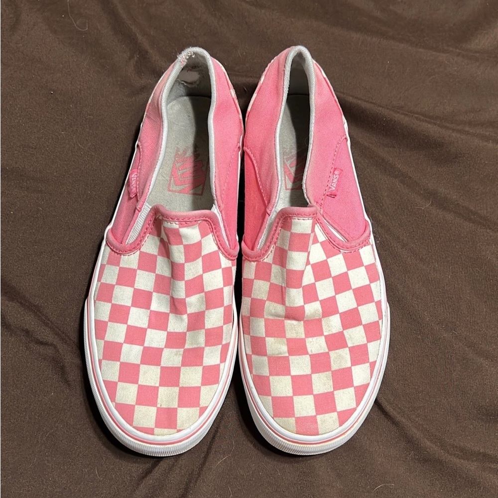 Woman’s pink vans